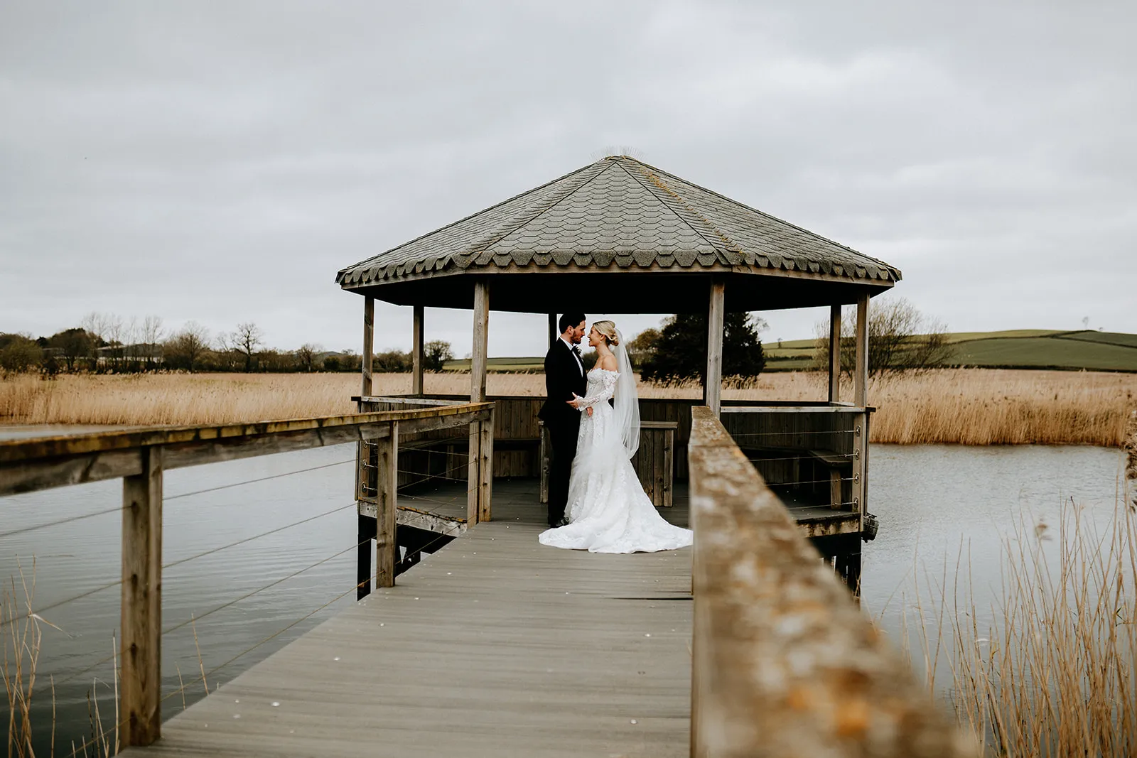 Quantock Lakes Wedding Venue couple gazebo full wide