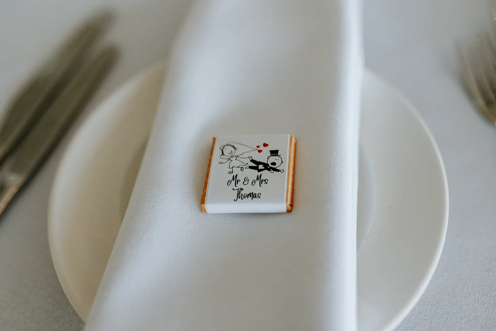 Quantock Lakes Wedding Venue place card detail