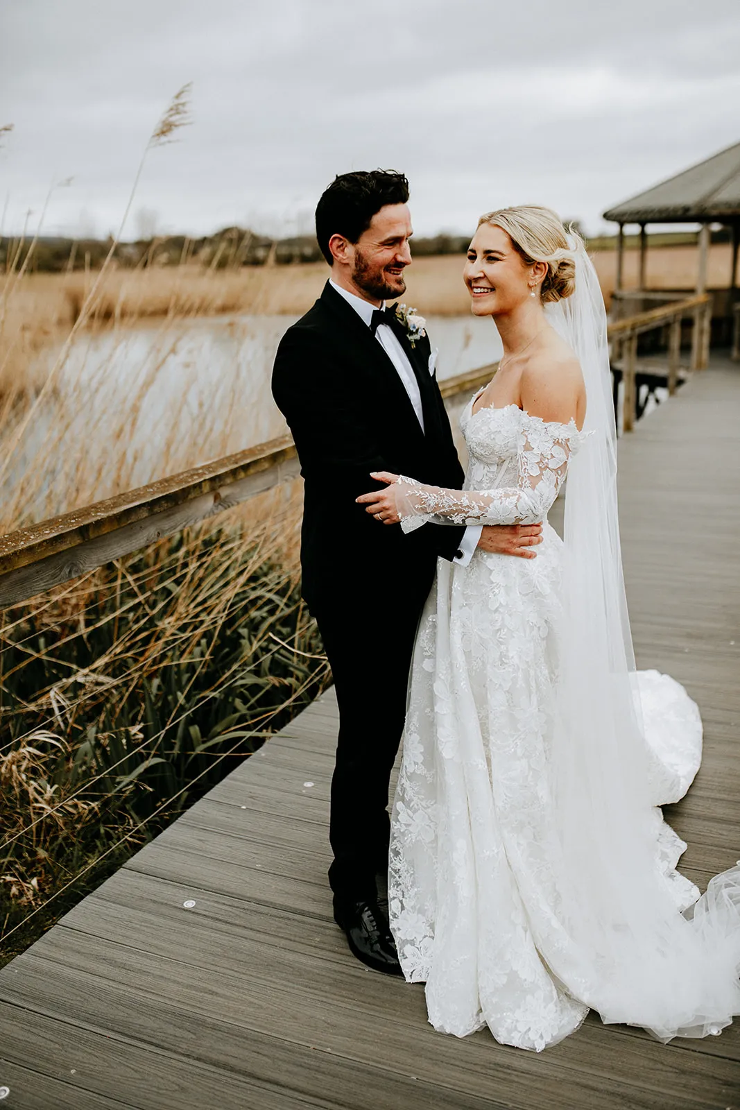 Quantock Lakes Wedding Venue couple portrait standing