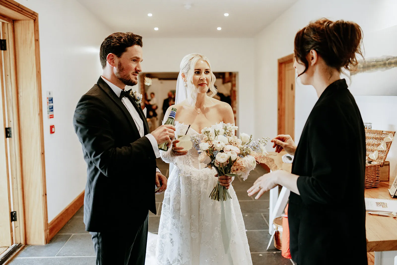 Quantock Lakes Wedding Venue couple champagne toast