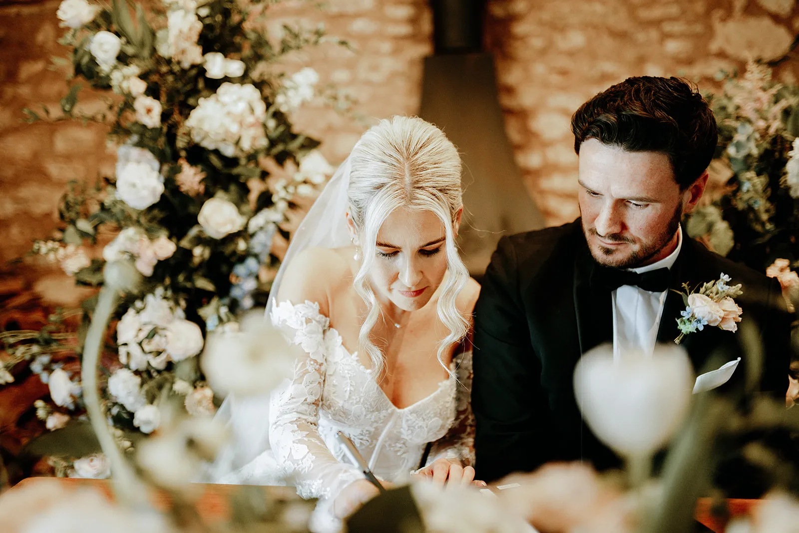 Quantock Lakes Wedding Venue couple portrait seated