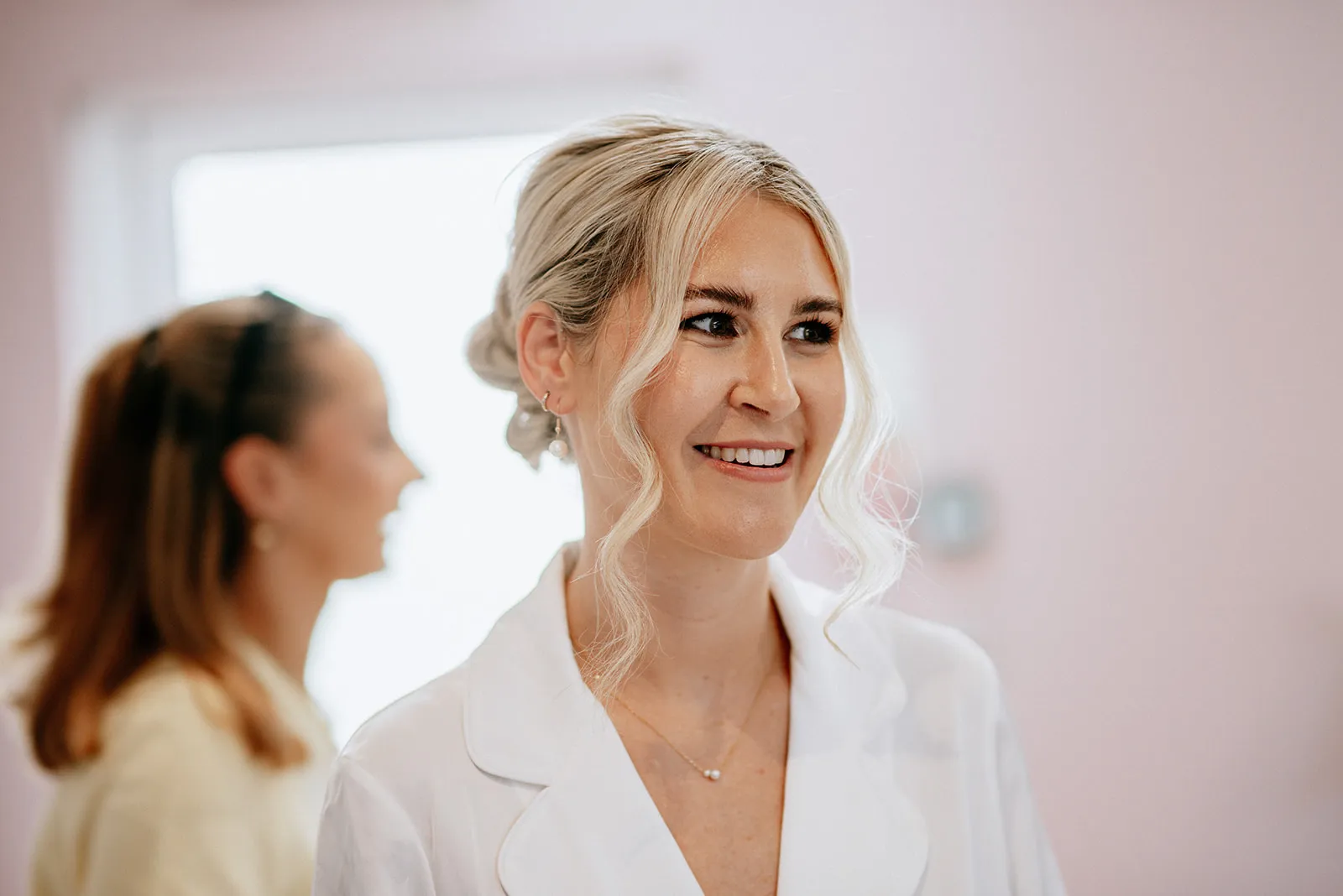 Quantock Lakes Wedding Venue bride smiling candid