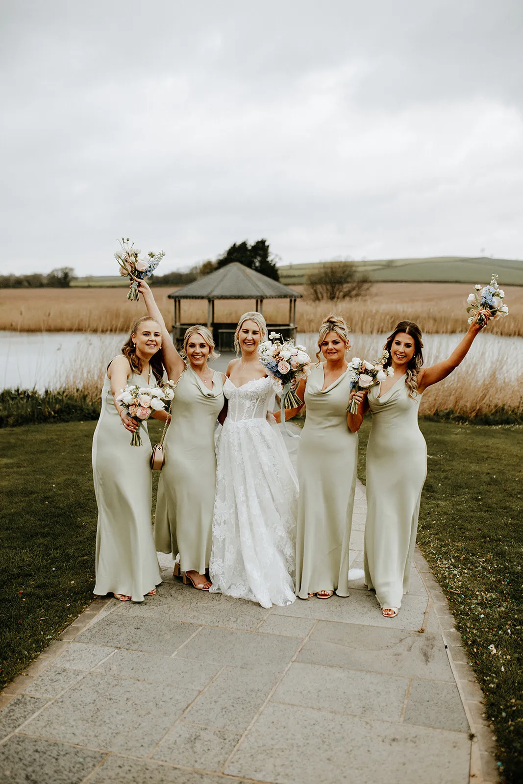 Quantock Lakes Wedding Venue bridesmaids cheering