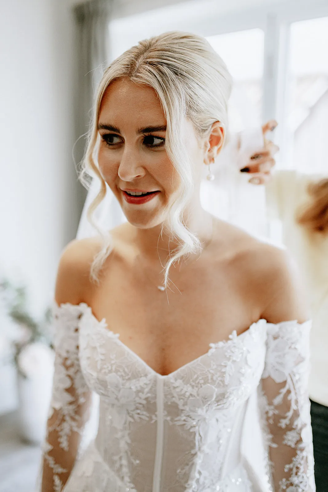 Quantock Lakes Wedding Venue bride portrait close-up